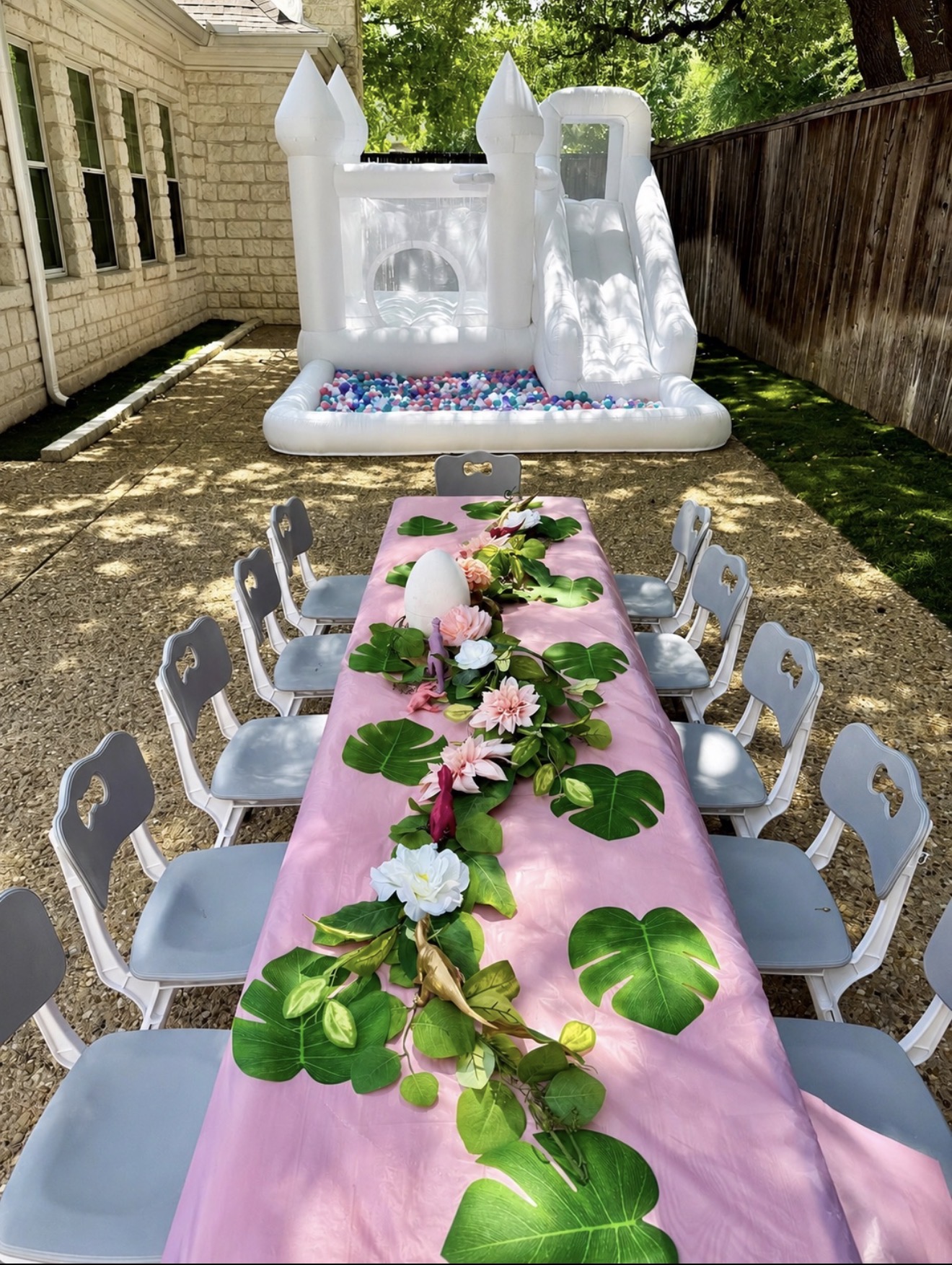 Children's tables and chairs with white castle